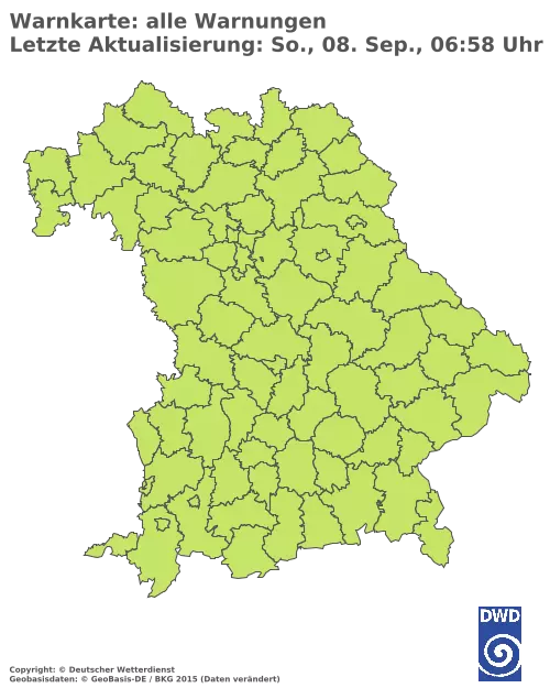 Aktuelle Wetterwarnungen für  Regensburg