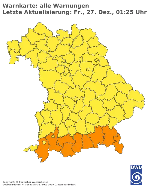 Aktuelle Wetterwarnungen für  Regensburg